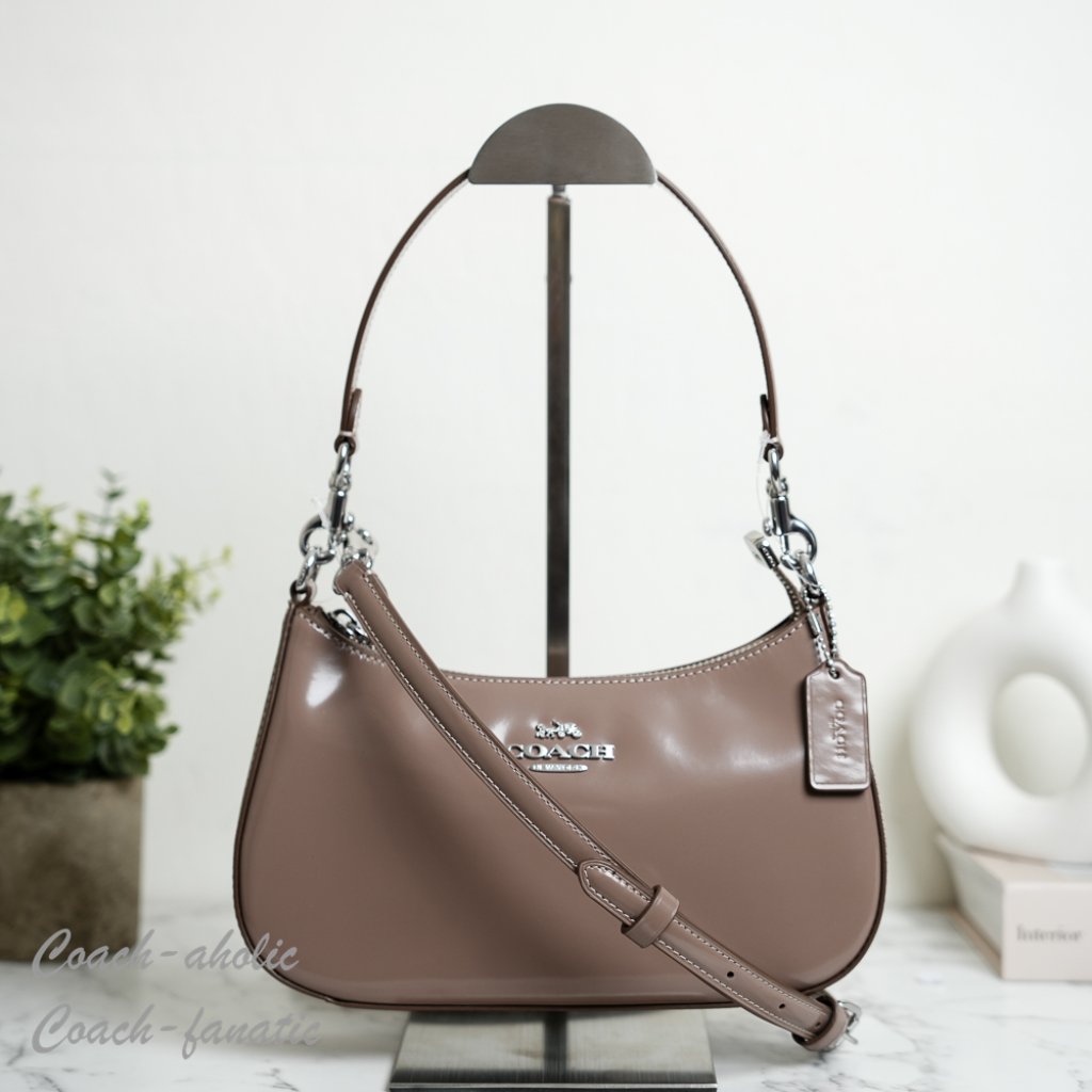 Nwt Coach Cv938 Teri Shoulder Bag Crossbody In Spazzolato Leather Clay